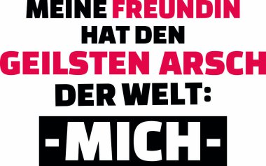 Kız arkadaşım dünyanın en iyi eşek vardır: benim sloganı kırmızı ve siyah Almanca