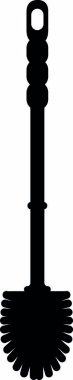 Tuvalet fırçası siluet siyah