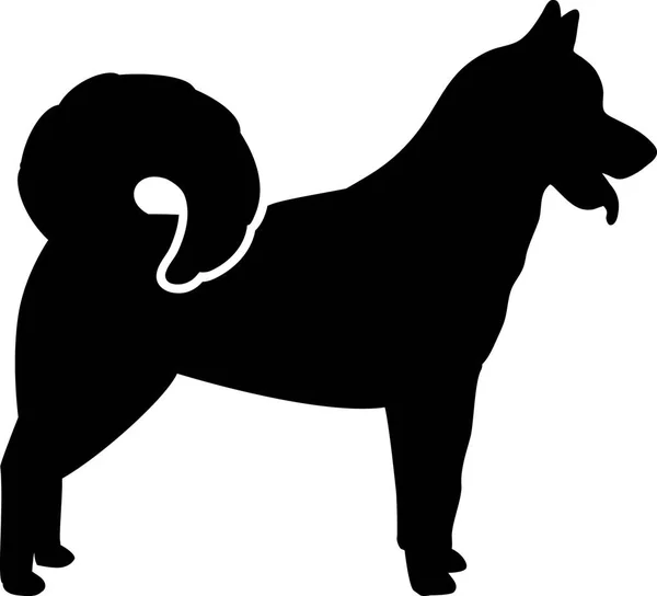 Гренландский Собачий Силуэт Настоящий Черном — стоковый вектор