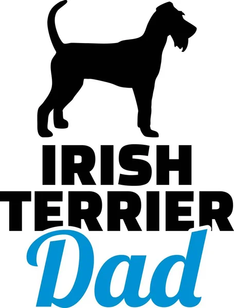 Irlandés Terrier Papá Silueta Con Palabra Azul — Archivo Imágenes Vectoriales