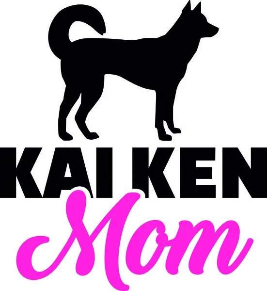 Kai Ken Mamma Con Parola Rosa — Vettoriale Stock