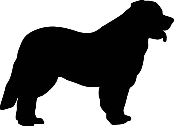 Leonberger Silhouette Reale Nero — Vettoriale Stock