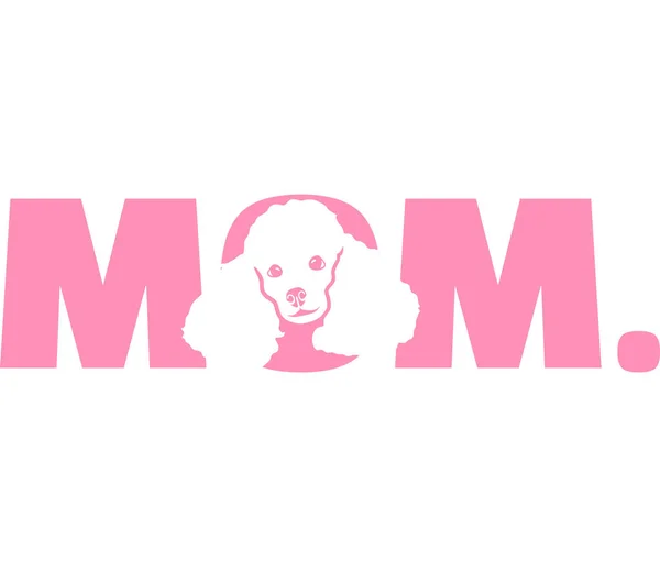 Pudel Bästa Mamma Någonsin Slogan — Stock vektor