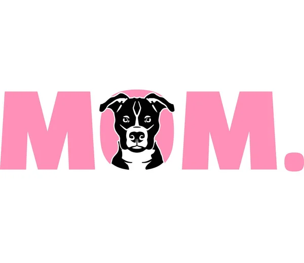 Staffordshire Bull Terrier Best Mom Ever Slogan — Stock Vector