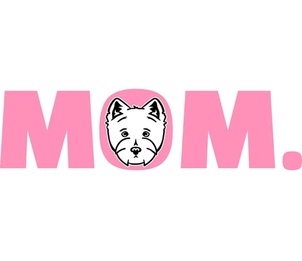Westie Bästa Mamma Någonsin Slogan — Stock vektor