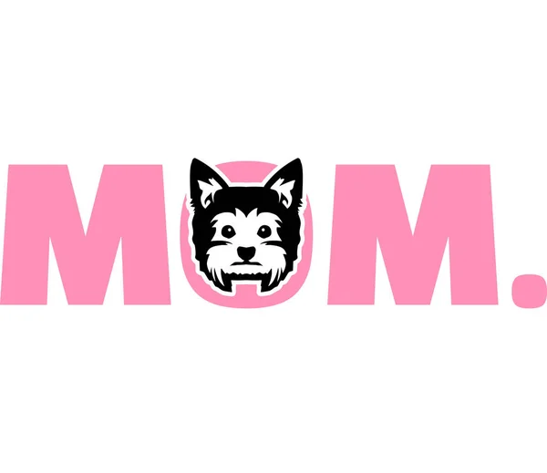 Yorkie Meilleure Maman Jamais Slogan — Image vectorielle