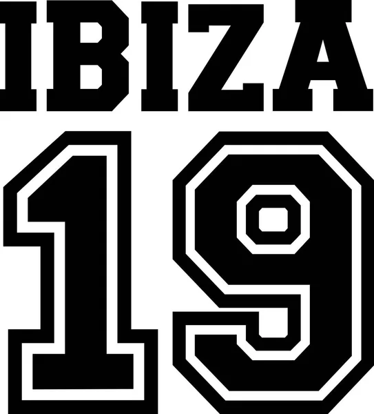 Ibiza Blanco Negro — Vector de stock