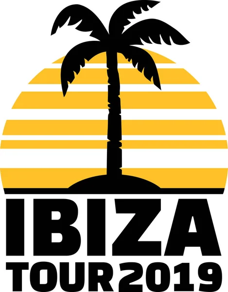 Ibiza Con Palmera Número — Archivo Imágenes Vectoriales