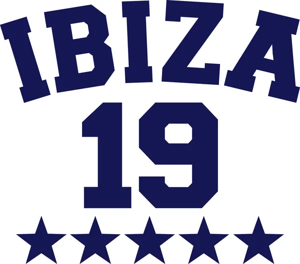 Ibiza Con Estrellas Azules — Vector de stock