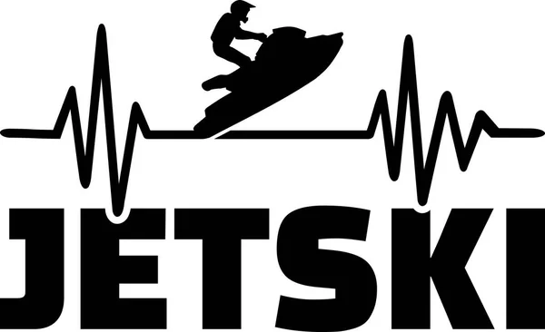 Pulso Cardíaco Con Jetski Agua — Vector de stock