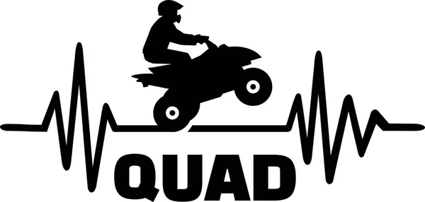 Herzschlag Pulsleitung Quad Mit Stuntfahrer — Stockvektor