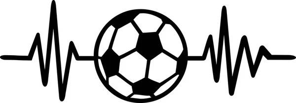Heartbeat Puls Řádek Fotbal Německé Slovo — Stockový vektor