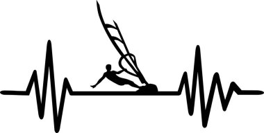 Kalp atışı darbe çizgi adet rüzgar sörfü su ve word ile