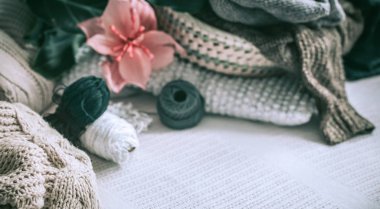 Konu ev iç ve medinilla pot kanepede ile örme kazak