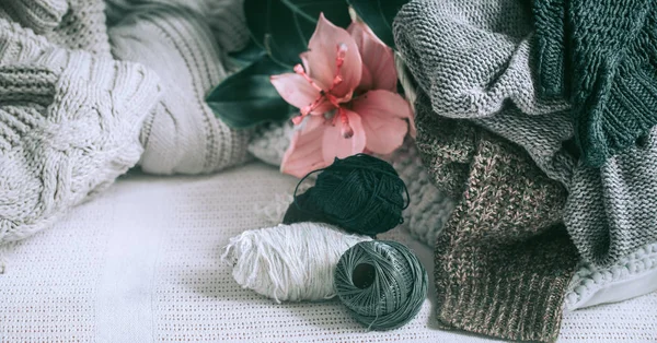 Konu ev iç ve medinilla pot kanepede ile örme kazak