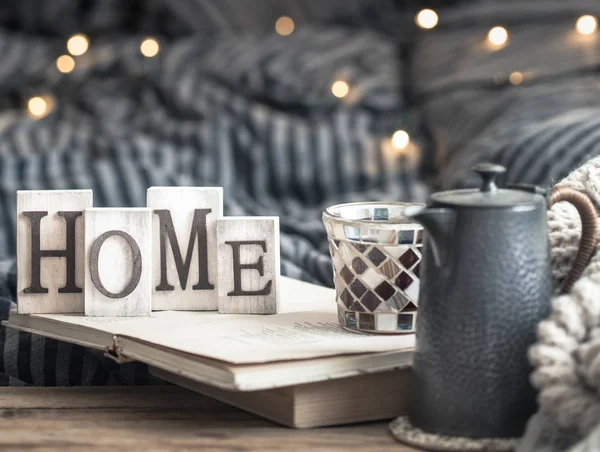 Decoraciones Para Hogar Interior Una Carta Con Una Casa Inscripción — Foto de Stock