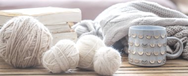 oturma odası, ev konfor kavramını bir dekor ile rahat sıcak natürmort