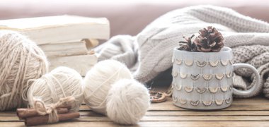 oturma odası, ev konfor kavramını bir dekor ile rahat sıcak natürmort