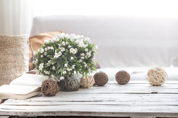 Natureza morta detalhes interiores na sala de estar e decoração — Fotografia de Stock