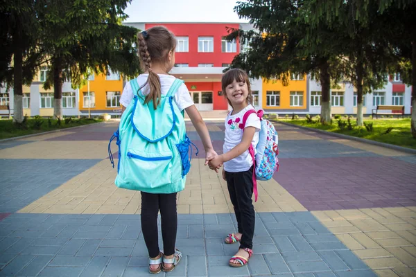 Kız çocuklarla okul eğitim konsepti geri, İlköğretim Stud — Stok fotoğraf