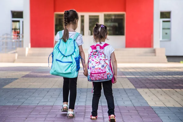 De volta ao conceito de educação escolar com garotas, garanhão elementar — Fotografia de Stock