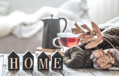 Ev atmosferinde natürmort sonbahar ruh hali.