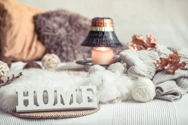 Bodegón decoración del hogar en un hogar acogedor . —  Fotos de Stock