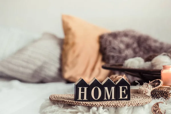 Stilleven Home decor in een gezellig huis. — Stockfoto