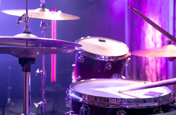 Schlagzeug Schlagzeug Studio Vor Schönem Hintergrund Nahaufnahme — Stockfoto