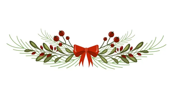Noel ağacı dalı dekorasyon çerçeve ayırıcı tatil çelenk.