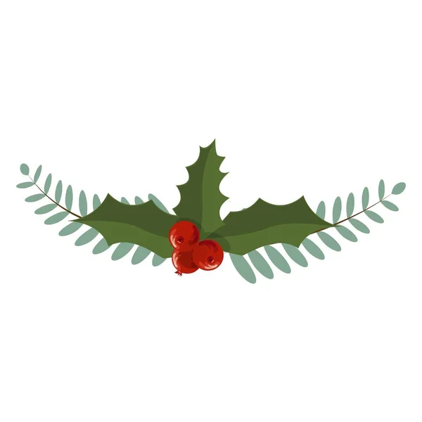 Arbre de Noël branche décoration cadre diviseur vacances guirlande . — Image vectorielle