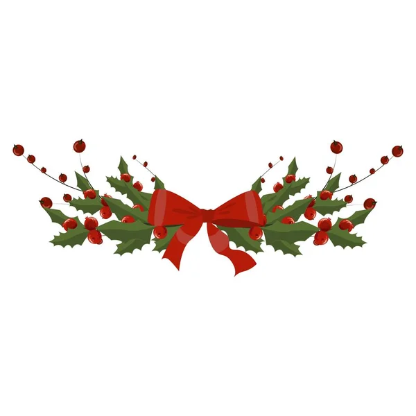 Árvore de Natal ramo decoração quadro divisor feriado guirlanda . — Vetor de Stock