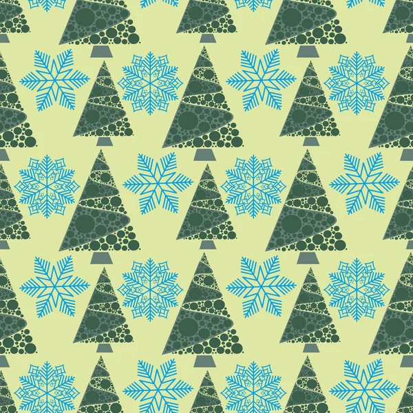 Copo de nieve invierno árbol de navidad vacaciones abeto diseño temporada diciembre estrella de nieve celebración ornamento ilustración patrón sin costuras fondo . — Foto de Stock
