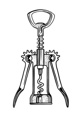 Corkshew çizim, çizim, gravür, mürekkep, hat sanatı, vektör