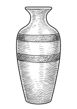 Vazo çizim, çizim, gravür, mürekkep, hat sanatı, vektör