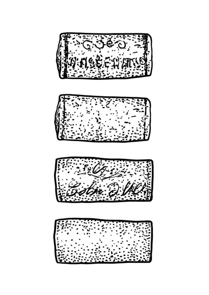 코르크 일러스트 드로잉 — 스톡 벡터
