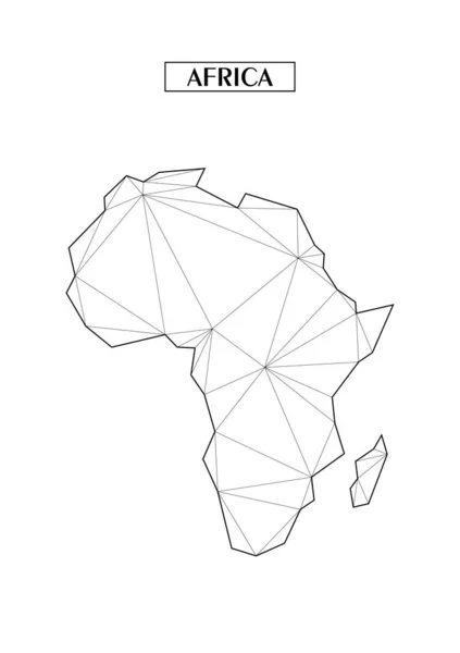 Многоугольная абстрактная карта Африки с связными треугольными фигурами, образованными из прямых. Хороший постер для стены в вашем доме. Украшения для стен комнат . — стоковый вектор