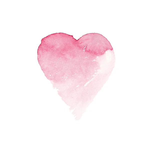 Acuarela pintada corazón rosa, elemento pintado a mano para su diseño . — Foto de Stock