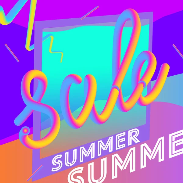 Summer sale background with 3d words elements. Vector background for banner, poster, flyer, card, postcard, cover, brochure. — Stock Vector