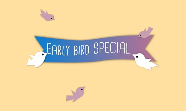 Early Bird Sonderrabatt Verkauf Event Banner oder Poster für Ihre Website. Der frühe Vogel fängt den Wurm — Stockvektor