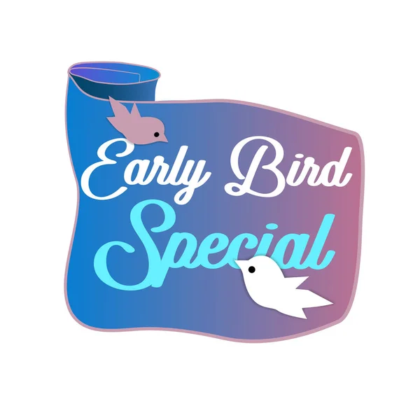 Early bird discounts and sales banner isolated on white background. Good for use for sticker or promo poster. Early bird promotions. The Early Bird Catches The Worm