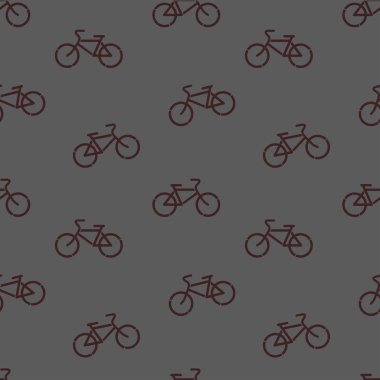 Asfalt üzerinde Bisikletler, yol, kumaş için vektör dikişsiz desen, paket, sarma.