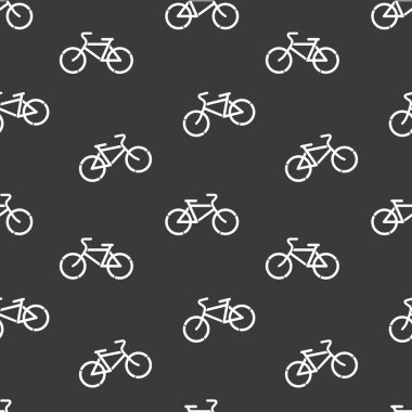 Asfalt üzerinde Bisikletler, vektör işaretleri veya simgeler kumaş, paket, sarma, tekstil için dikişsiz desen.