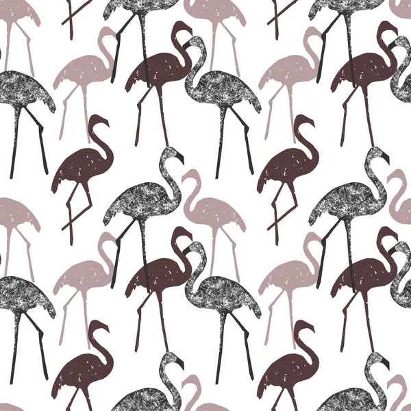 Farklı renklerde bir flamingoile vektör dikişsiz desen. Sarma, kağıt, kumaş, tekstil için iyi.