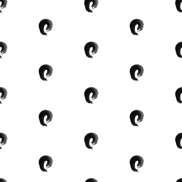 Nahtloses Muster mit handgezeichneten Formen, Kreisen, Schmierereien, Haken. handbemalte Grunge-Farbkritzeleien in schwarz-weißen Farben. trendige endlose Textur für digitales Papier, Stoff. — Stockfoto