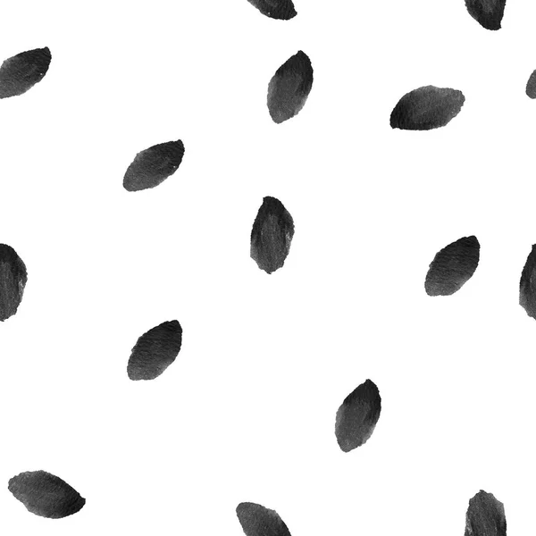 Bianco e nero foglie astratte e petali silhouette modello senza cuciture. Silhouette di foglie disegnate a mano con texture scarabocchiabili. Elementi naturali in colori monocromatici. Il design grunge per carta, tessuto . — Foto Stock