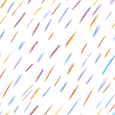 Renkli kalemler, boya kalemleri ve tebeşirler kullanarak, renkli yağmur ile kusursuz desen çizim kalem. Beyaz bir arka plan üzerinde yer almaktadır. Ambalaj kağıdı, tekstil, tebrik kartları için iyi.