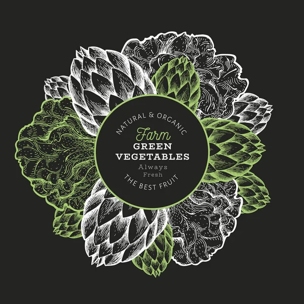 Зеленые овощи дизайн шаблон. Векторная подсветка — стоковый вектор