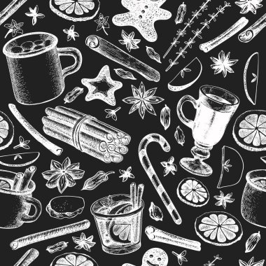 Kış alkolsüz içki alışkanlığı. Elle çizilmiş biçim