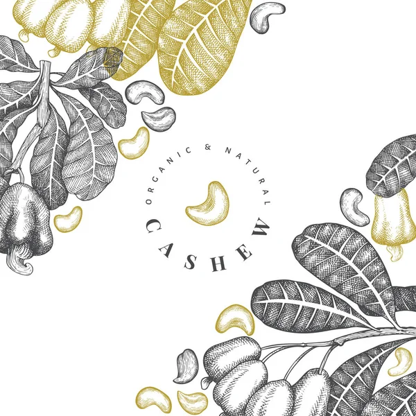 Ручний Намальований Шаблон Дизайну Ескізу Кеша Векторні Ілюстрації Органічної Їжі — стоковий вектор